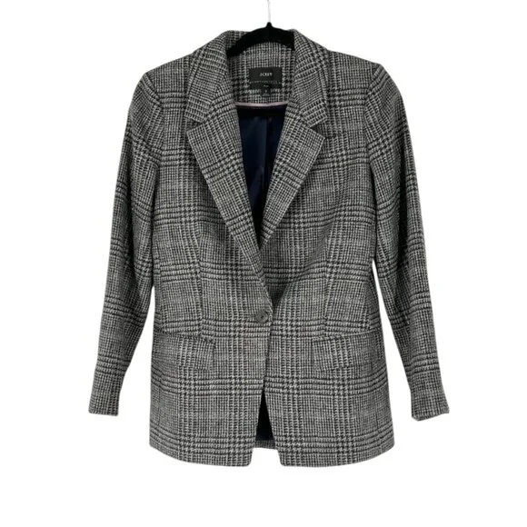 J. Crew Willa Blazer in Houndstooth Wool Size 2 - Picture 3 of 9